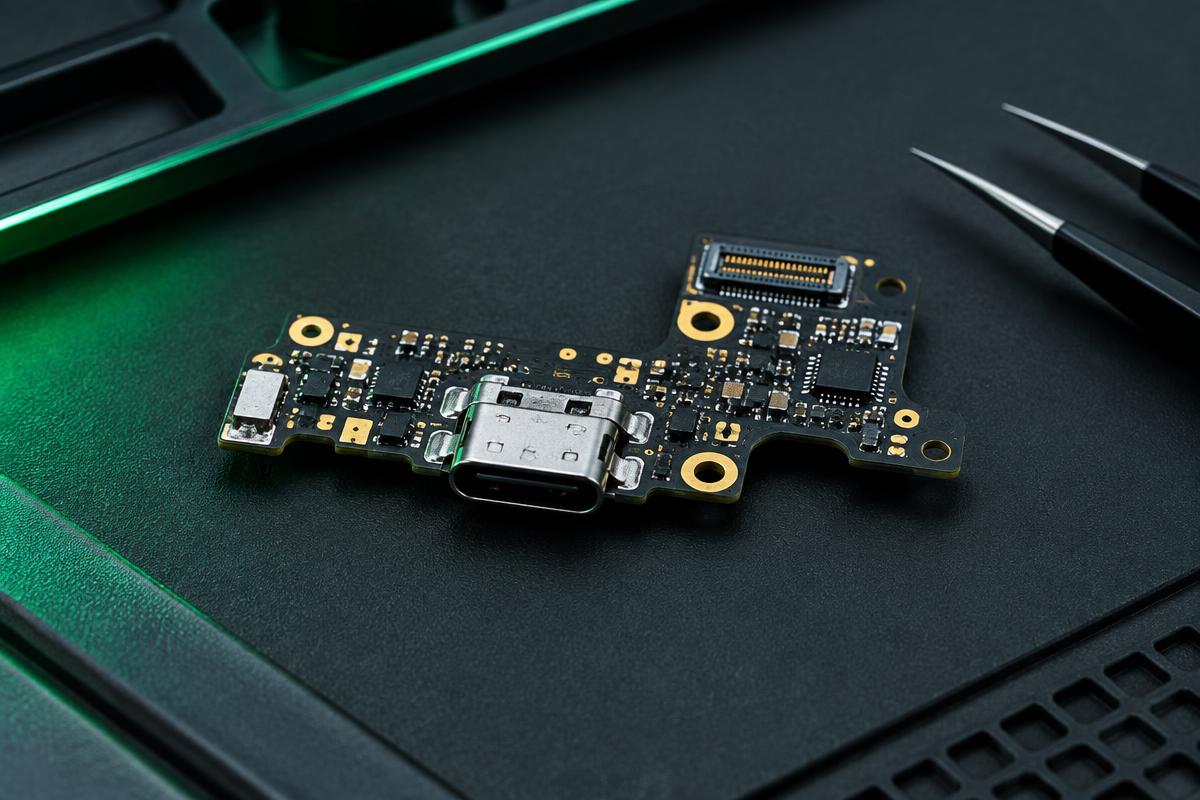 Subplaca de carga com conector USB-C